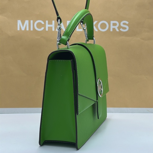 Michael Kors Greenwich Medium Saffiano Leather Satchel Crossbody Shoulder Bag - Picture 5 of 15